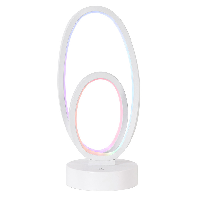 Double Circular Ring Shade RGB စားပွဲတင်မီးအိမ်