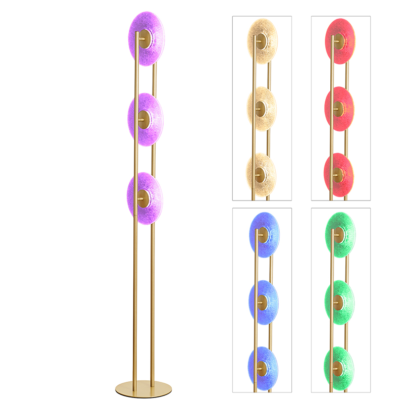 3 Disc ပါသော LED RGB ကြမ်းပြင်မီးအိမ်